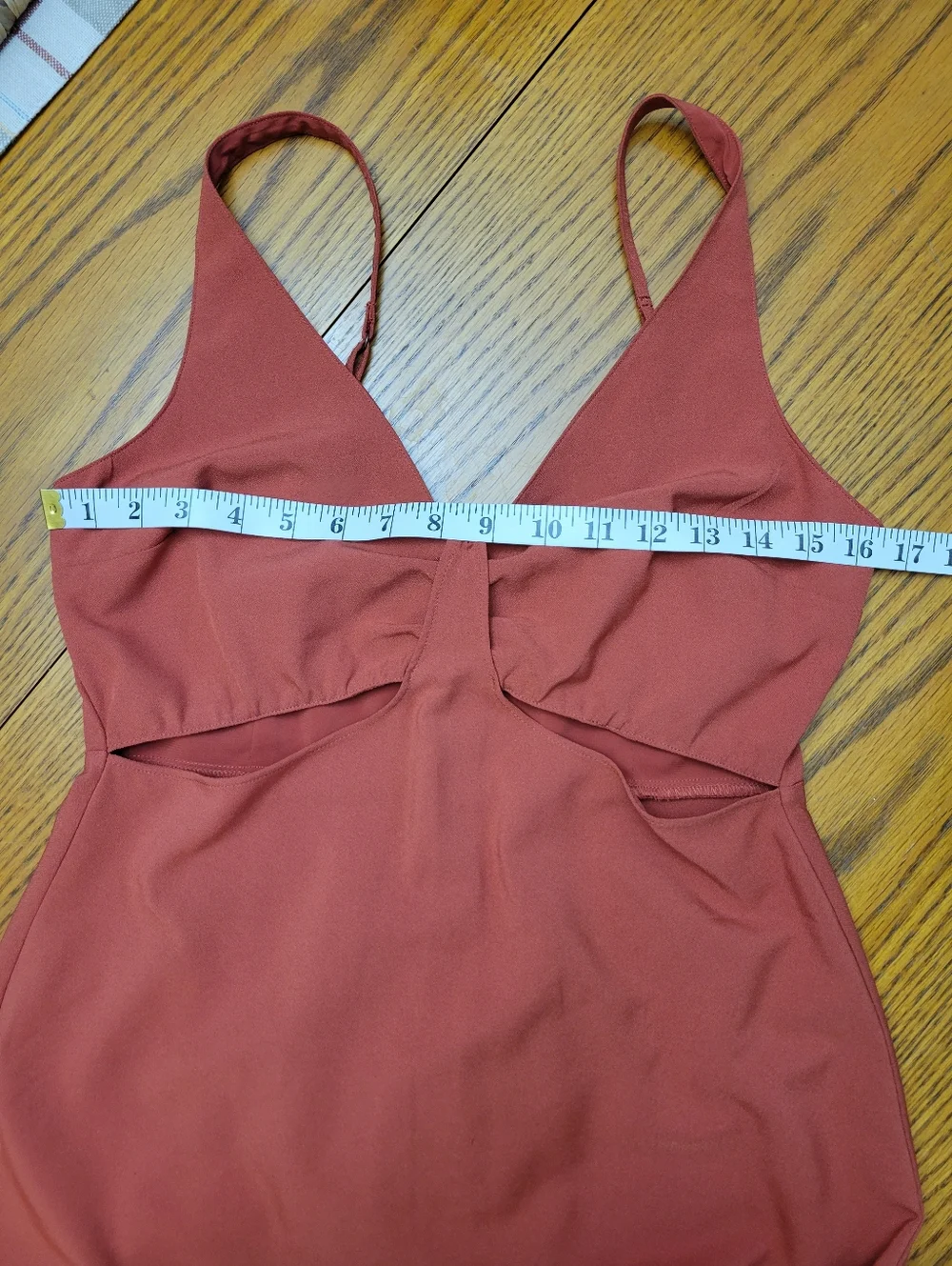 Abercrombie & Fitch Slim Cutout Midi Dress Terracotta Rust Orange Size Medium - Picture 9 of 10